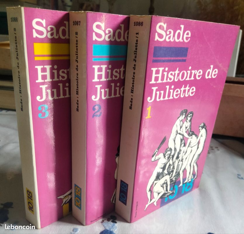 Histoire de Juliette . 3 volumes . Sade . Collection 10/18 (image 2)