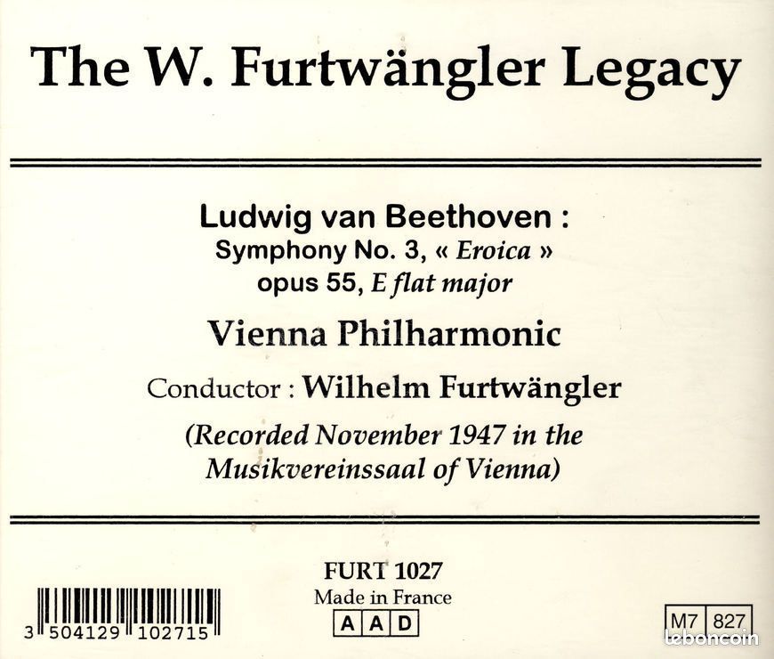 Wilhelm Furtwängler Ludwig van Beethoven Symphonie no.3 en mi bémol majeur opus 55 "Héroïque (image 2)