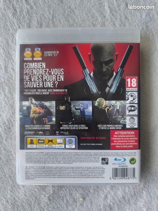 Jeu PS3 : Hitman Absolution - Version Française Complète - En Bon état (boîtier Peut Avoir Des Traces)