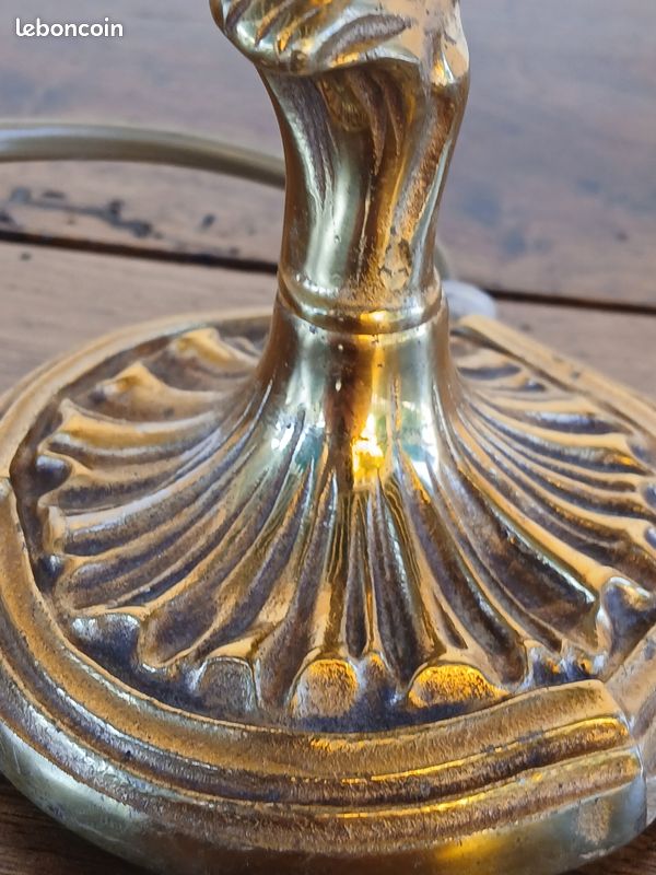 Pied de lampe en bronze doré vintage style rococo ou Louis XV (image 2)