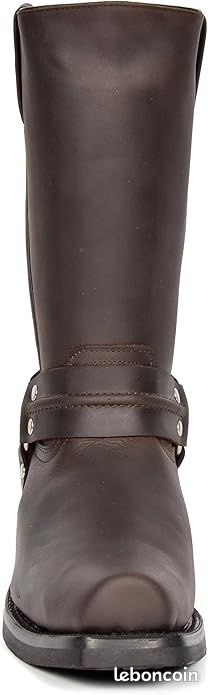 MWbetsy Les Hommes de l'Ouest Santiags Vintage tête carrée Chevalier Boot Haut Aide Punk Rock Style Gothique Mi-Mollet Bottes Chasse d'hiver Randonnée Trekking,Noir,39