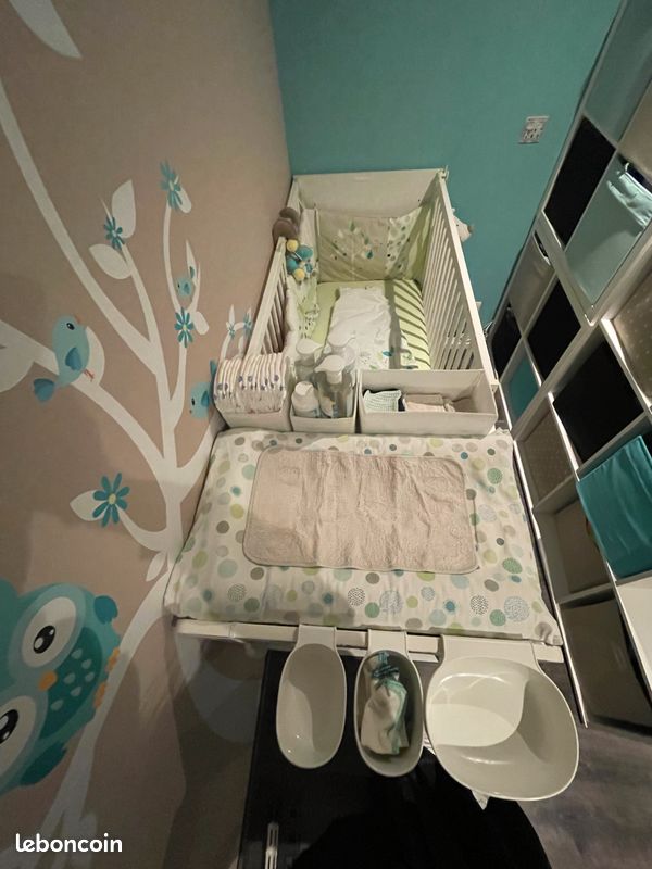 Lit bébé 3 en 1 (Lit + table) avec tiroir, évolutif lit junior - SAUTHON (image 4)