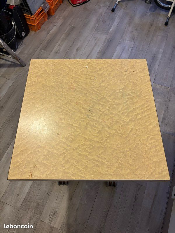 Table de bistrot bois zinc et formica (image 3)