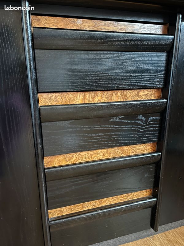 Très grand Buffet noir en véritable bois (image 5)