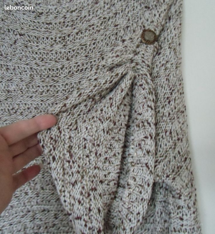 Pull Crocheté Cukier Paris Couleur Ivoire Taille XL - Occasion Très Bon état