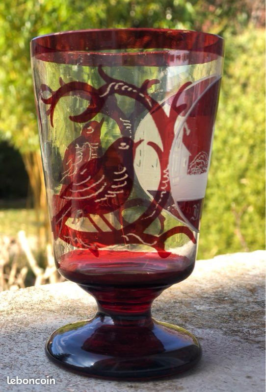🦋beau verre ancien cristal de bohème 🦋 (image 5)