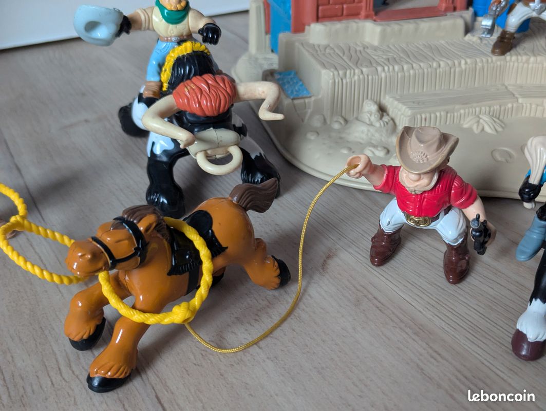 ELASTOLIN Diligence Far West avec 3 Cow Boys tiré par 4 chevaux