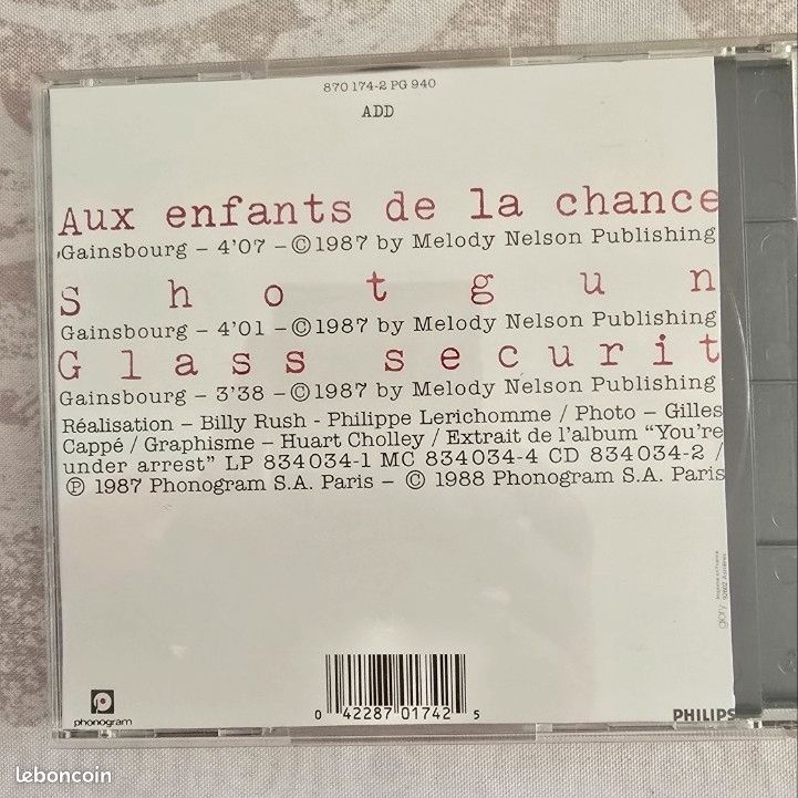 CD Single Serge Gainsbourg (image 2)