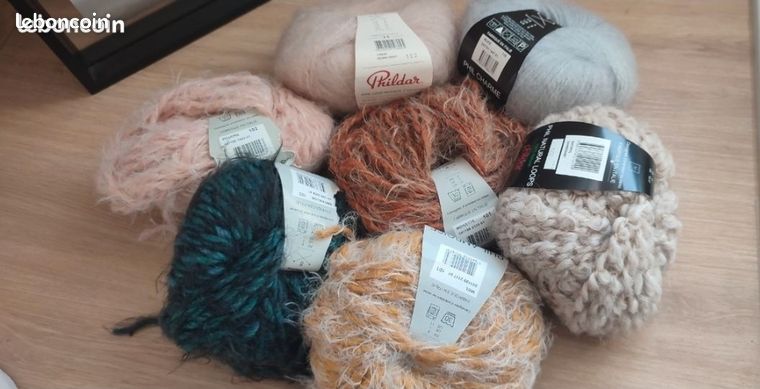 Lot De 5 Pelotes Phil Natural Loops Chanvre - Laine Boucle Marron - Aiguille 11 - 100% Alpaga