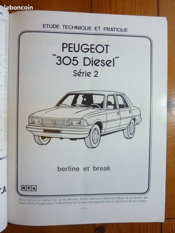 305D S2 Revue Technique Peugeot Etat - Bon Etat Occasion (image 2)
