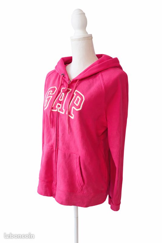 GAP Sweat à capuche avec logo pour femme, Cerise, TT-Petit