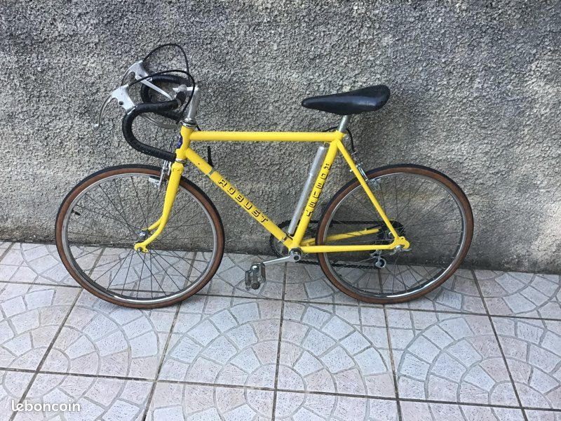 Vélo Ancien Homme ROBUST - Vintage Acier Argenté - À Patins