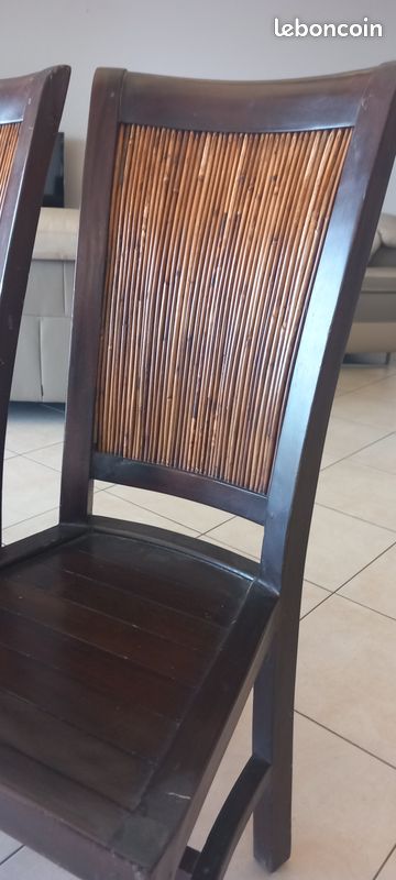 4 chaises bois exotique (image 6)