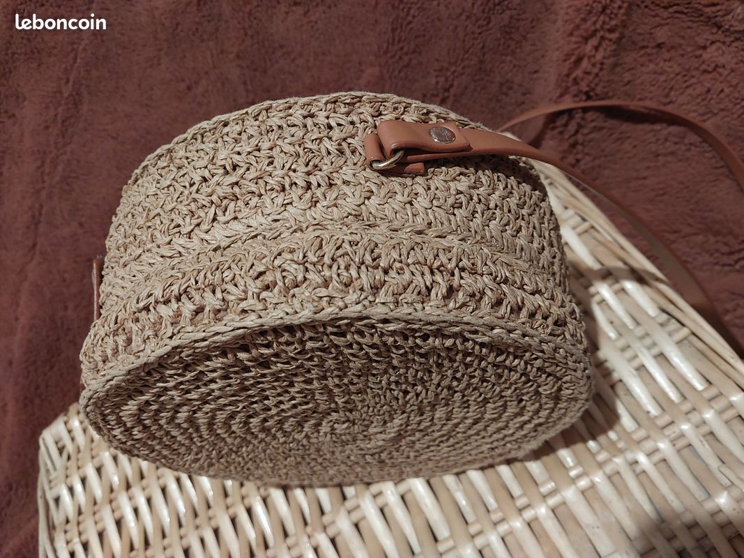 Sac à main rond en paille Camaïeu Accessoires Bagagerie