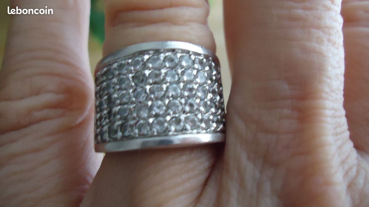 Bague argent et zirconium - Taille 52-53 (image 1)