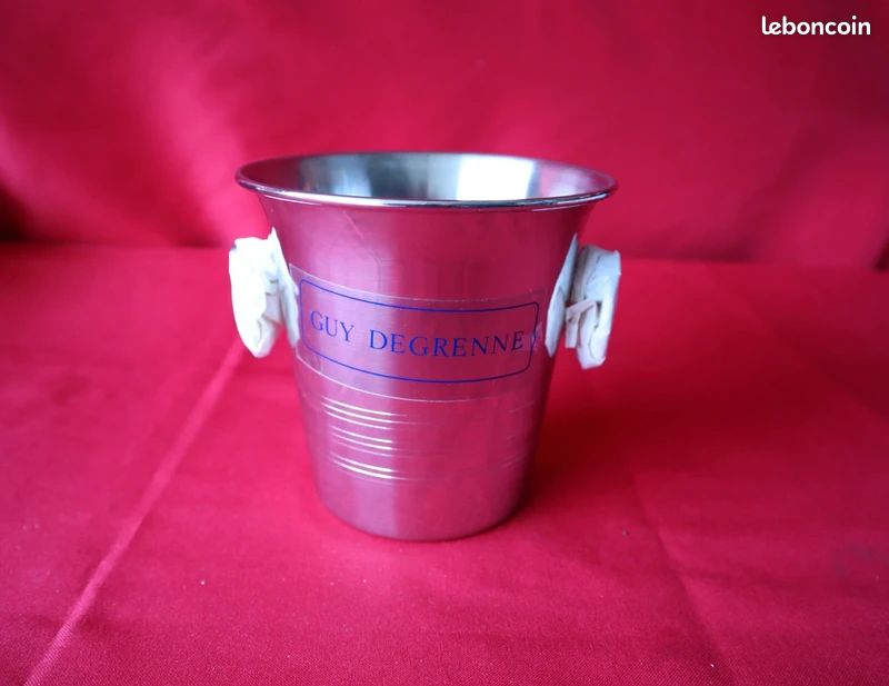 Seau à Glaçons Vintage Guy Degrenne – Acier Inoxydable Chromé – Années 70 – Fabriqué En France