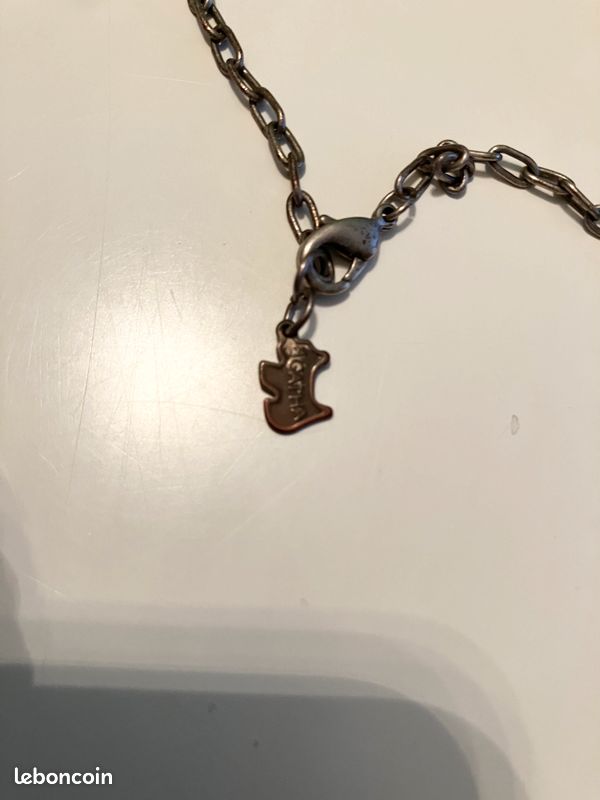 Collier/Sautoir Argenté Pomme Strass Agatha Vintage (image 5)