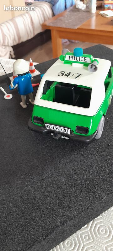 Lot PLAYMOBIL Vintage Police - Voiture Patrouille Et Set 3215 De 1986 Avec Boîte