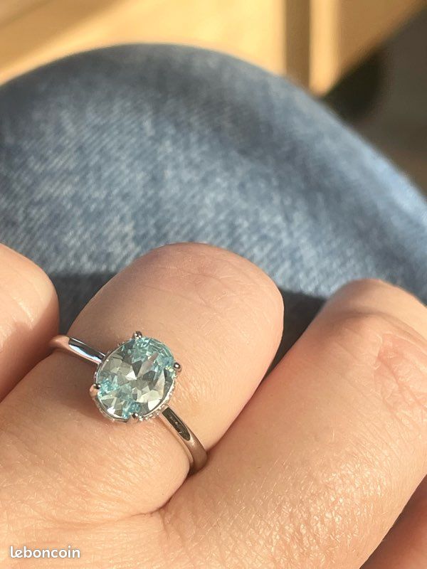 Bague Femme En Argent 925 Taille 54 - Pierres Type Zirconium, Couleur Argenté, Occasion