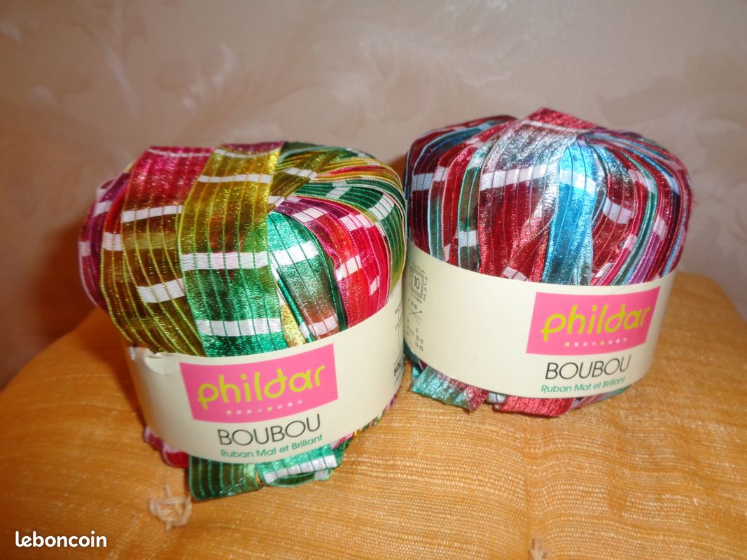 Pelotes De Laine Phildar Boubou Lagune - Viscose/Polyamide - Ruban - Numéro De Crochet 6