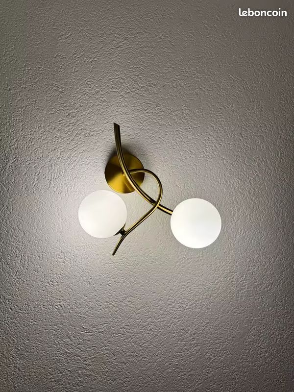 Applique fer nordique LED boule verre G9 chambre couloir (image 3)