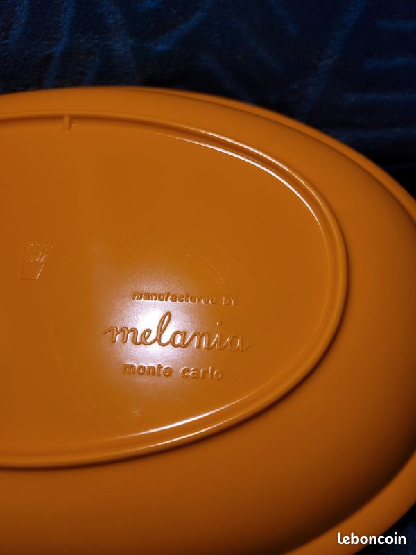 Plat De Service Triangulaire Orange En Mélanine - Vintage Années 70