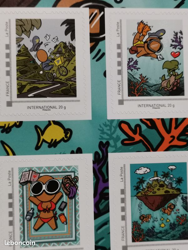 Lot N°2 , Belle Planche de 8 timbres Gouzou , artiste street art JACE (image 7)