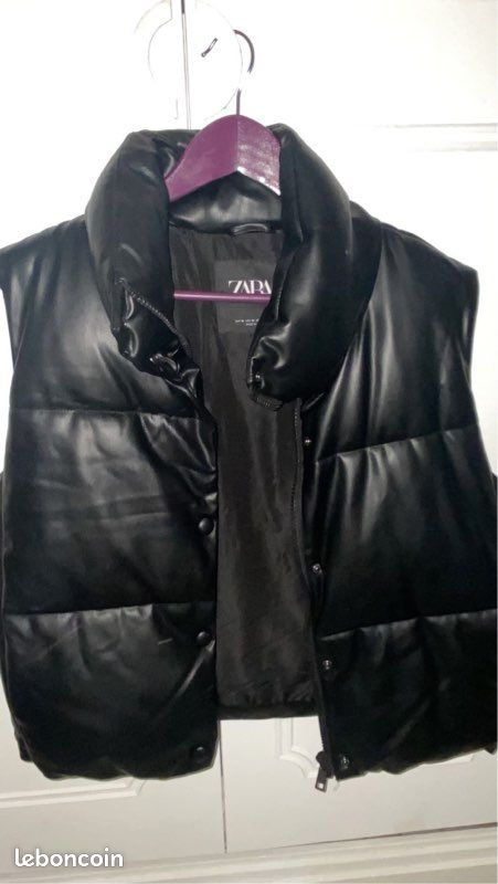 Veste en cuir Zara sans manche Vêtements
