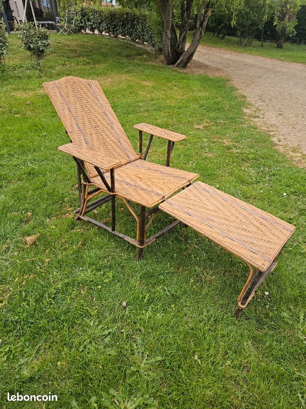 Chaise en osier vintage (image 2)