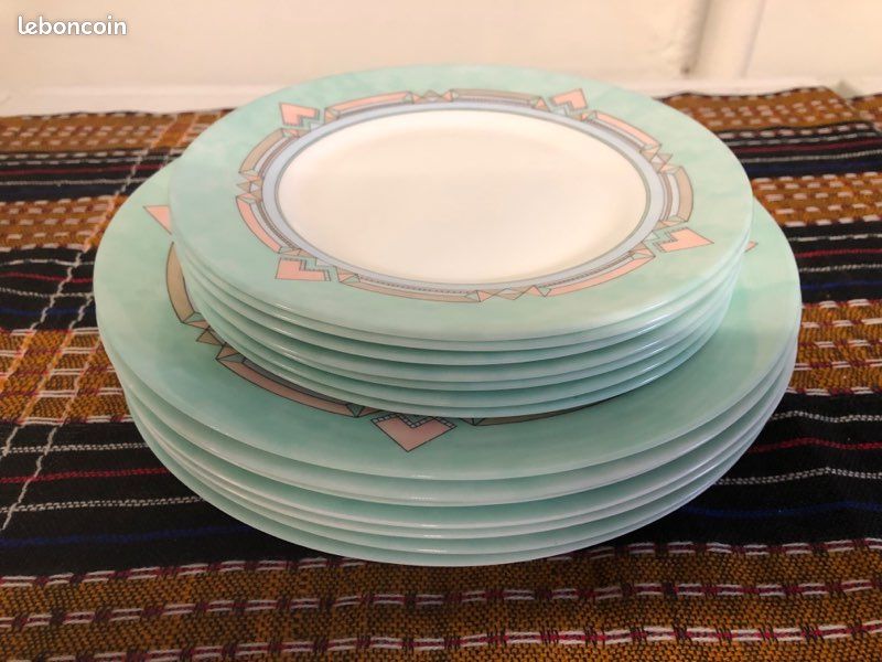 Lot13 De 6 Petites Assiettes Plates Vintage Mint Arcopal France Esso D 20 Cm - Vendu Lot13 De 6 Petites Assiettes Plates Vintage Mint Arcopal France Esso D 20 Cm - Vendu