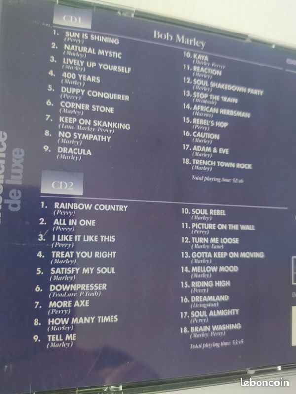 Cd Bob Marley / Excellence de Luxe (2 cd) 2000 (image 9)