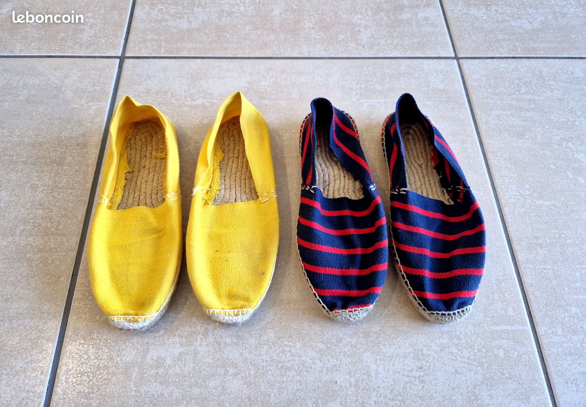 Chaussure Mauleon Espadrille Deux Paires D'espadrilles Cousues