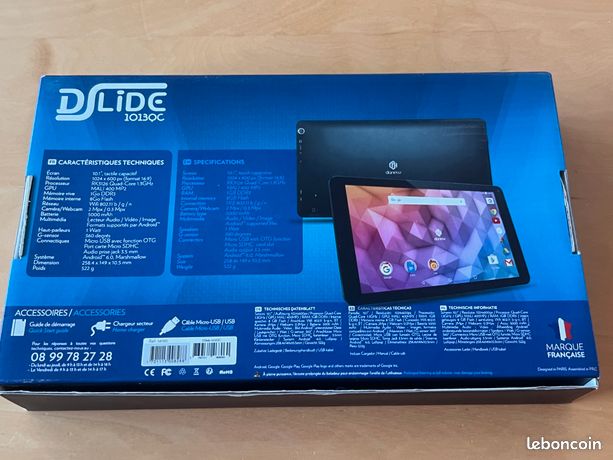 Tablette 10,1 Danew Dslide 1020 Pro - 6Go+128Go - Reseau 4G + WiFi reconditionné