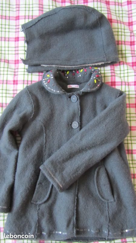 Manteau DPAM En Laine Bouillie Gris Pour Garçon - Taille 12 Mois - Style Caban