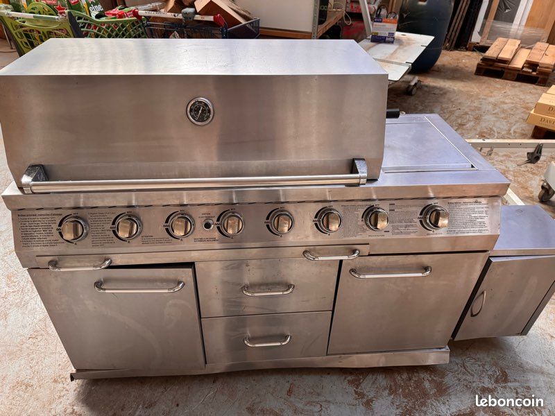 Barbecue à Gaz 4 Feux Inox - Rôtissoire Gastronomique De Table NEUF