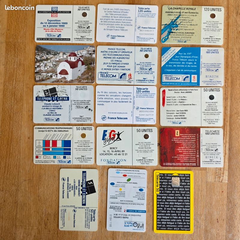 Troc Echange LOT DE 15 TELECARTES ANNEES 90 sur