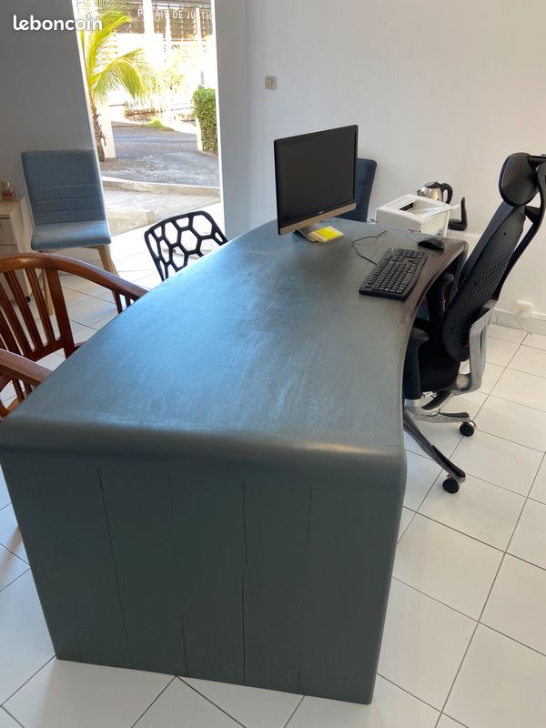Bureau bois massif 190x150 cm 150 (image 2)