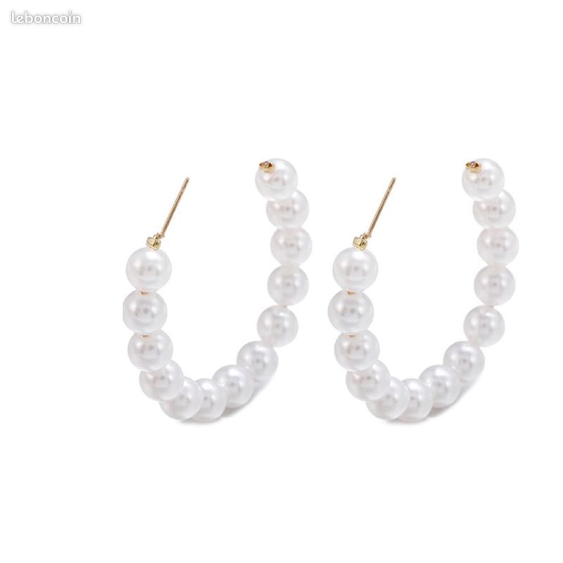 Boucles d oreilles creoles a 13 perles (image 1)