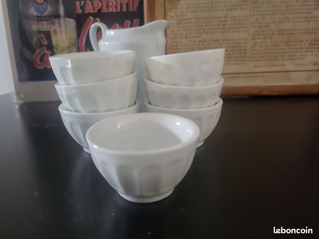 Lot de 8 pièces en céramique blanche – vintage / brocante (image 7)