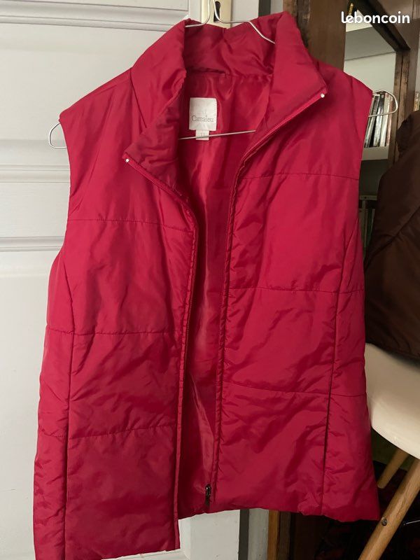 Marque Camaieu Veste Rouge Camaieu Veste Sans Manches Camaieu Rouge