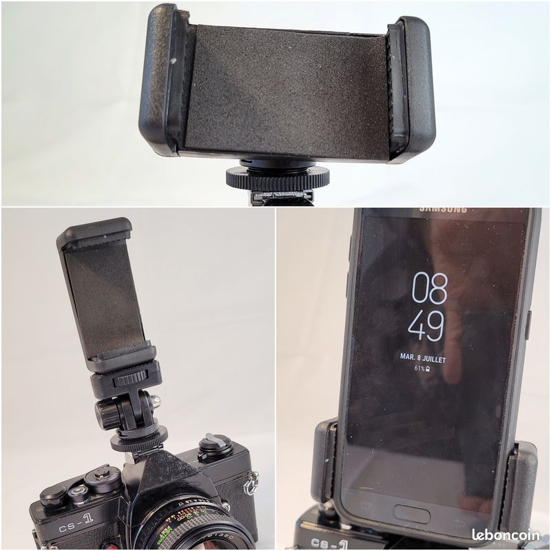 📸 1 Support de téléphone universel et 1 adaptateur griffe flash pour appareil photo – Neufs (image 12)
