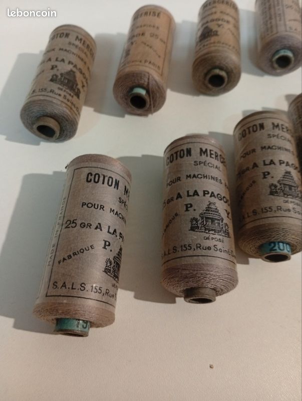 Lot de 10 bobine coton Mercerisé à la pagode (pour machine rapide)lot 7 (image 2)