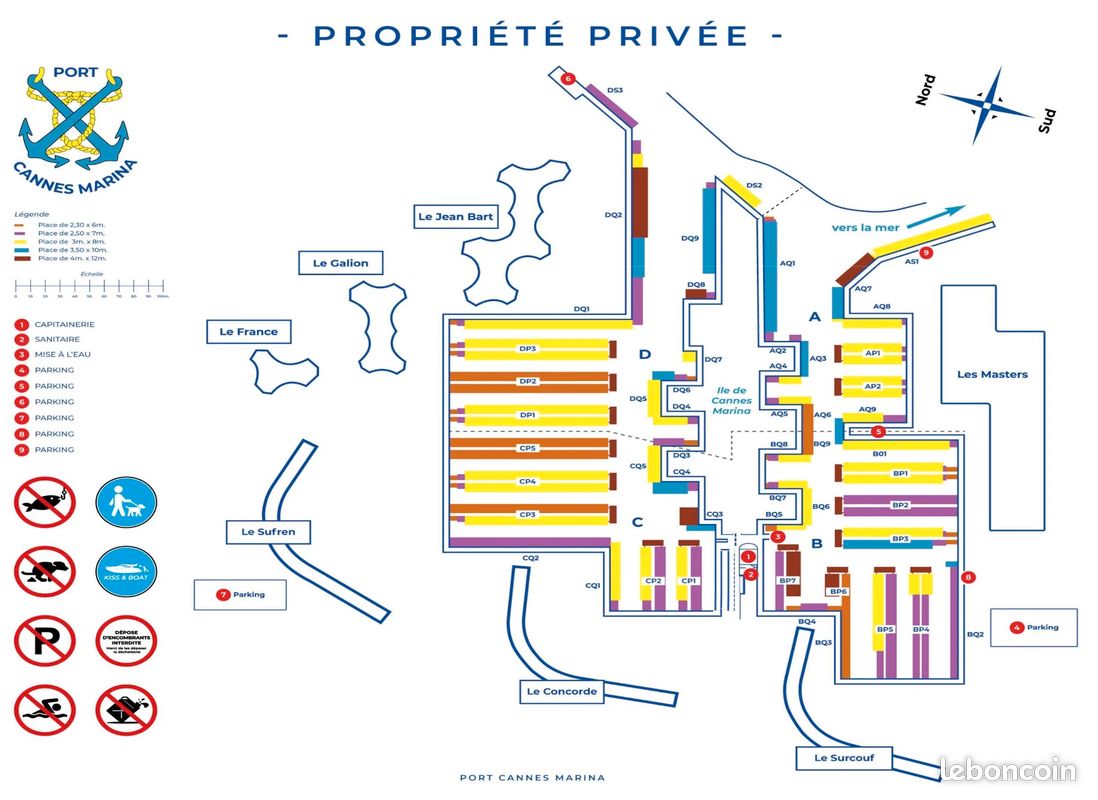 Place 4x12m port Cannes Marina · à Mandelieu-la-Napoule · 4 800 €