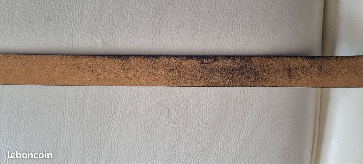 Ceinture en cuir noir (possibilite réversible doré) (image 4)