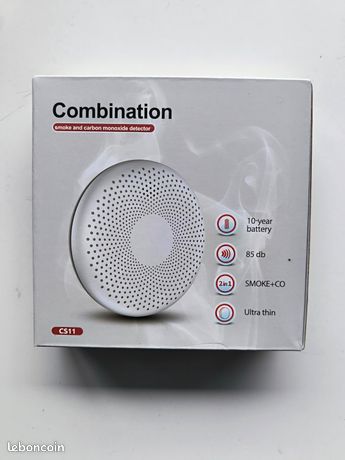 Détecteur De Fumée Et Monoxyde De Carbone 2 En 1 – Batterie 10 Ans, Normes EN14604 Et EN50291, Alarme 85 DB