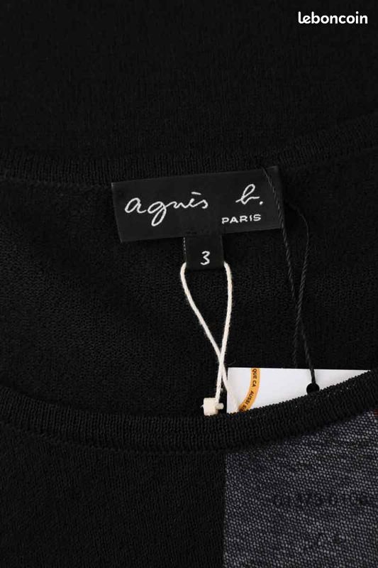 Top En Coton Noir Agnès B. Taille L – Parfait état, Occasion Comme Neuve