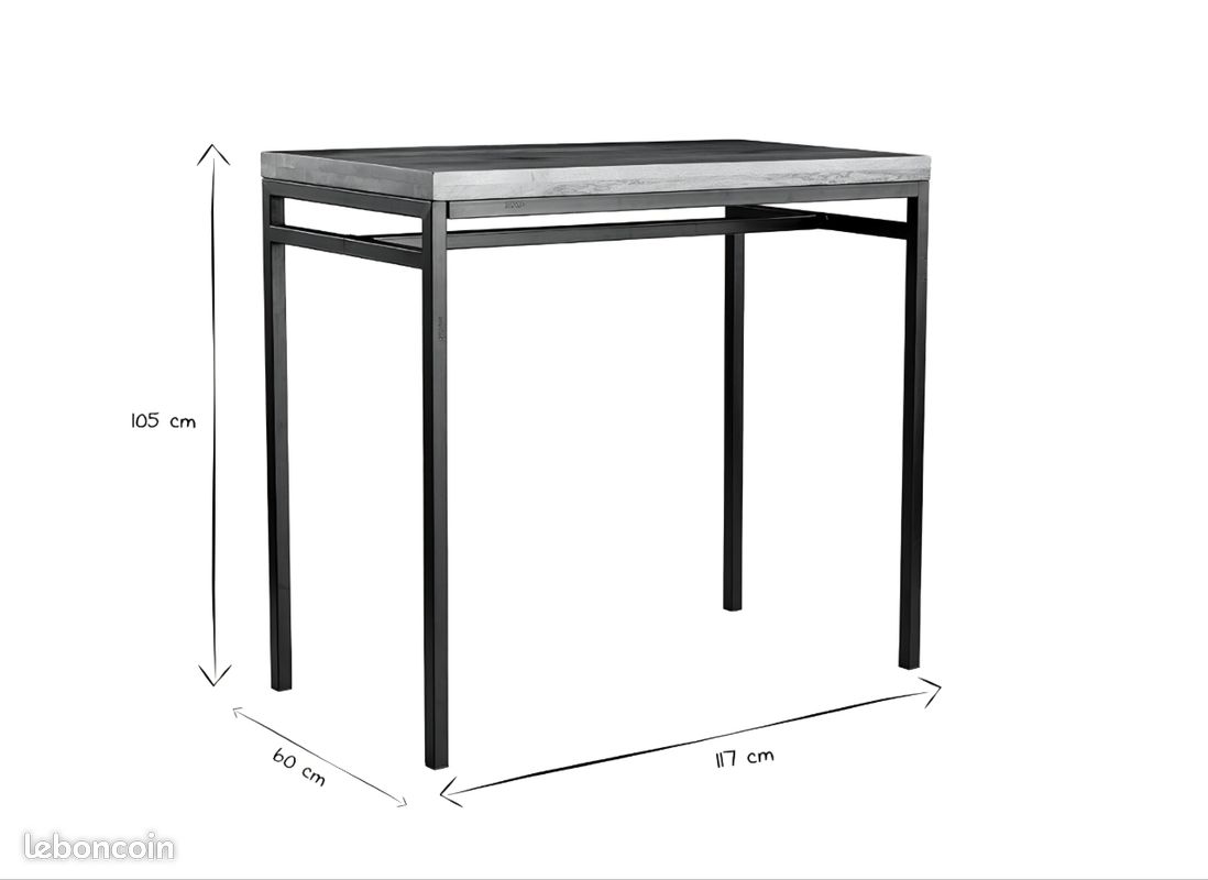 Table haute de bar manguier massif (image 4)