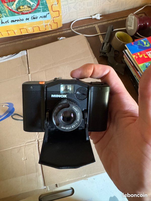Appareil Photo Argentique Minox 35 GL - Format 35mm, Compact, Avec Étui Cuir, Occasion État Satisfaisant