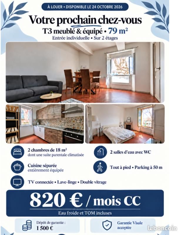 Appartement 3 pièces 79 m² · à Brignoles · 79 m² · 820 €/mois
