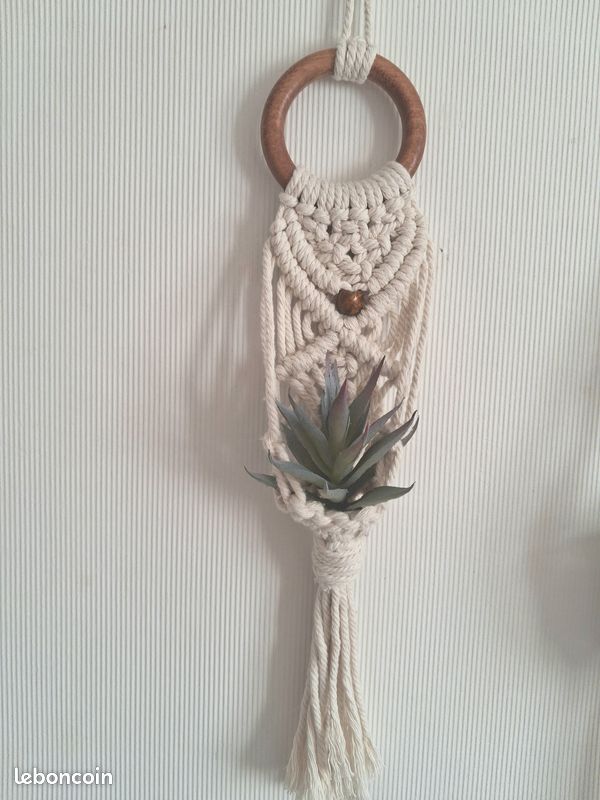 2 décorations murales en macramé avec plantes artificielles (image 3)